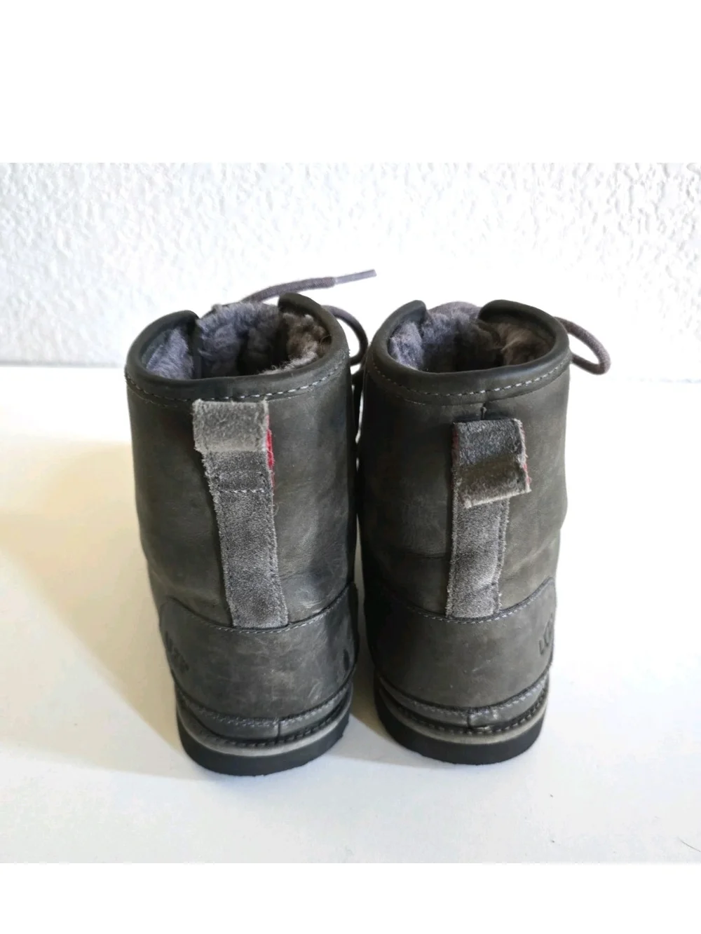 UGG HARKLEY WATERPROOF MEN BOOTS LEATHER Gray sz 9US